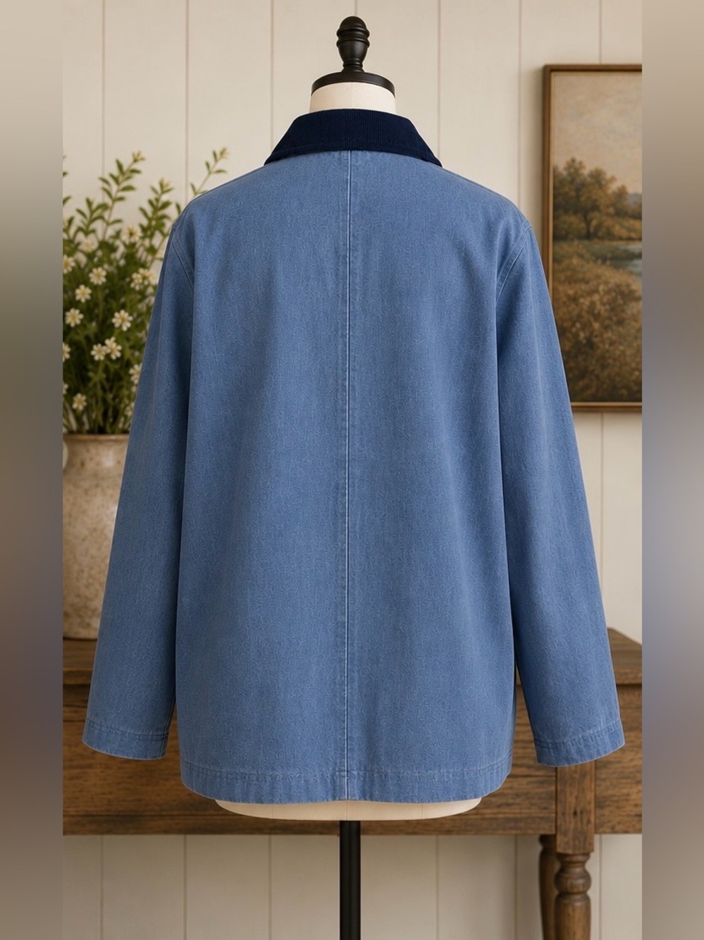 Bagatelle Collection Denim/Corduroy Barn Jacket | Chore Utility Equestrian Ranch - Picture 8 of 16